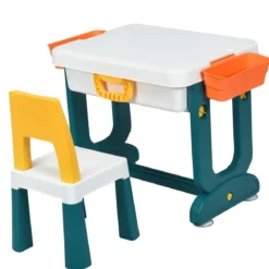 5 in 1 Kinder Aktivitätstisch Spieltisch Kinderschreibtisch mit Stauraum Sandtisch Aktivitäts-Spieltisch