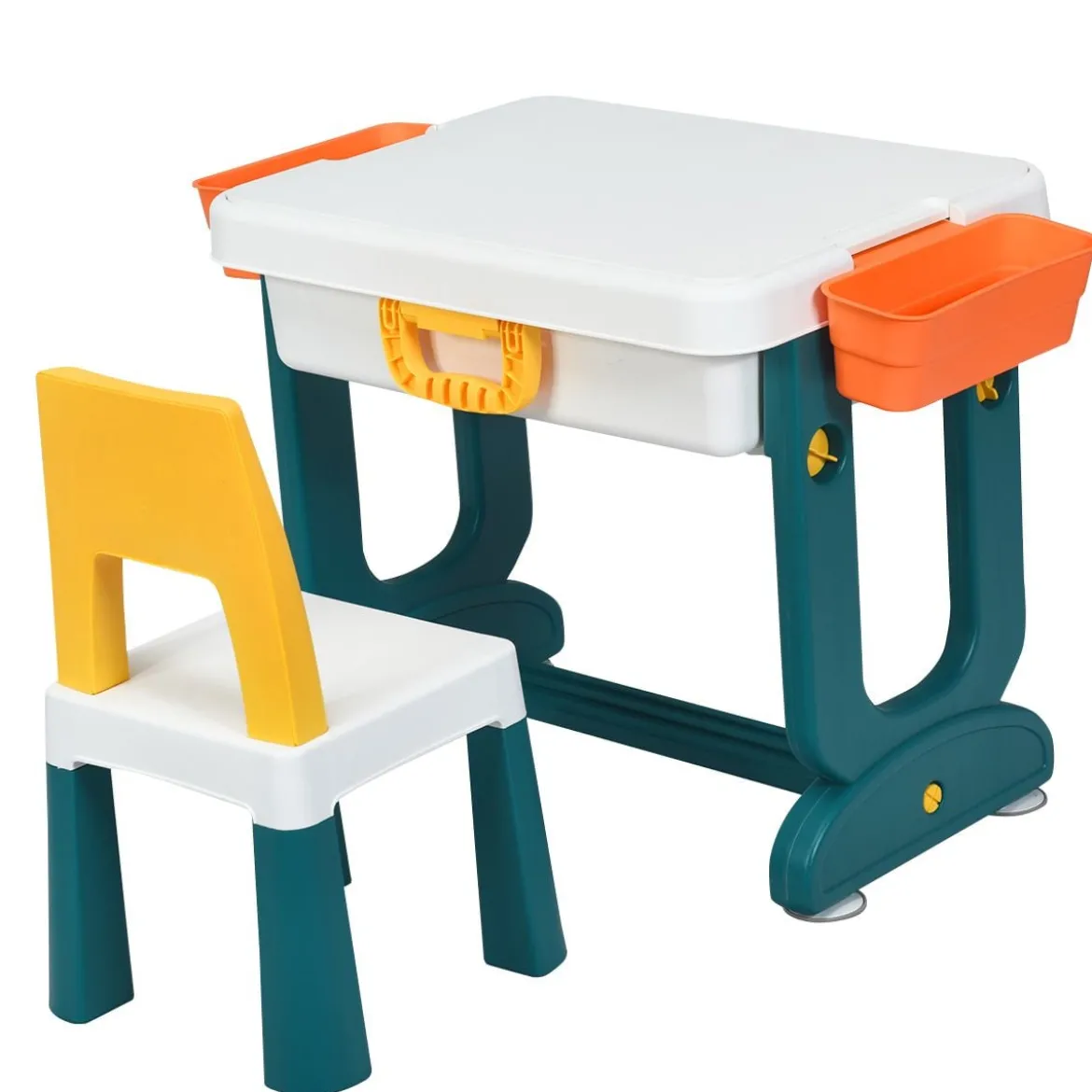 5 in 1 Kinder Aktivitätstisch Spieltisch Kinderschreibtisch mit Stauraum Sandtisch Aktivitäts-Spieltisch