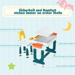 5 in 1 Kinder Aktivitätstisch Spieltisch Kinderschreibtisch mit Stauraum Sandtisch Aktivitäts-Spieltisch