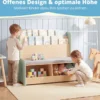 3 in 1 Kinder Bücherregal mit Sitzbank Kinderregal mit 2 Fächern & Gepolstertem Kissen Grün