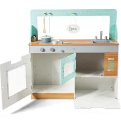 2 in 1 Kinderküche doppelseitiges Rollenspiel Set Spielküche Kinderspielküche Grün