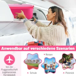 2 in 1 Kinderkoffer und Scooter mit LED Räder 26L Kindertrolley mit Bremse Hund