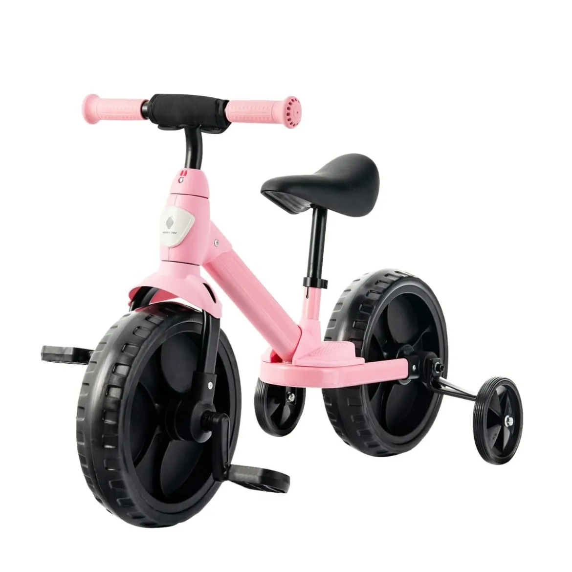 4 in 1 Kinder Laufrad & Balance Bike mit verstellbarem Lenker und Stützrädern für 2-6-jährige Kinder Rosa
