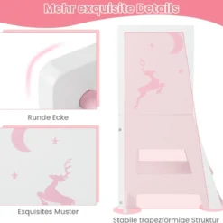 2 in 1 Kinder Lernturm mit Doppelseitiger Tafel & 3 Verstellbare Höhen Küchenhocker Trittschemel