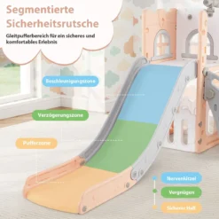 6-in-1 Kinderrutsche mit Basketballkorb & Teleskop Kinder Rutsche Rutschenset Rosa