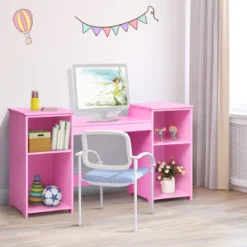 2 in 1 Kinder Schminktisch Schreibtisch mit spiegel 107 × 40 × 117 cm