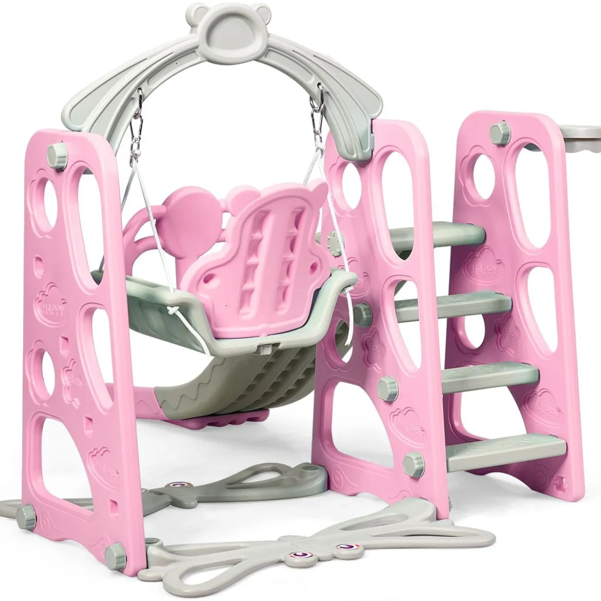 4 in 1 Kinder Spielplatz Kinder Rutsche & Schaukel Gartenschaukel Rosa