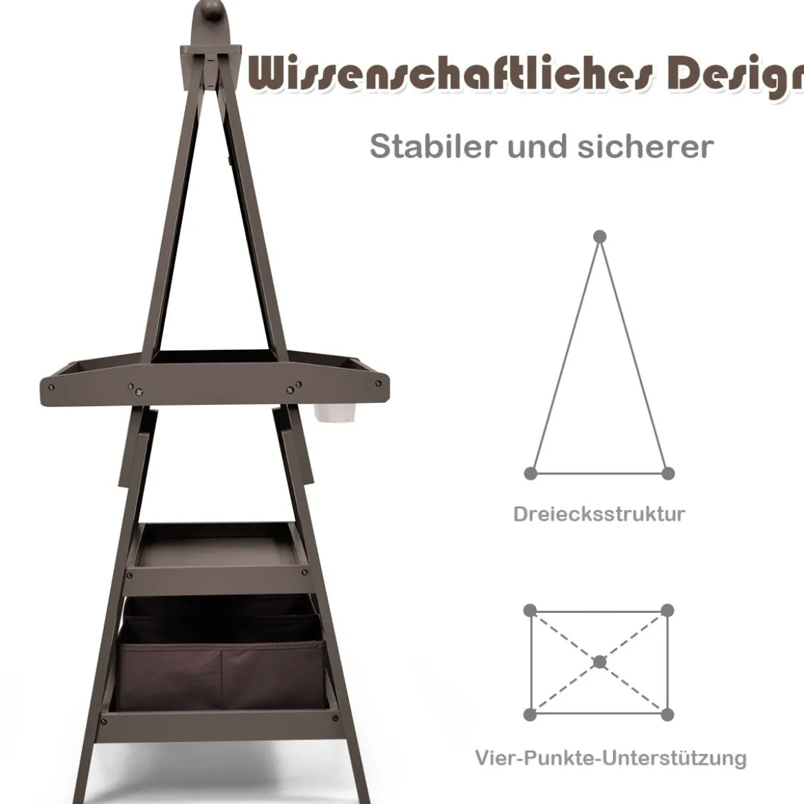 3 in 1 Kinder Staffelei Kindertafel doppelseitig Whiteboard Standtafel inkl. Magneten für Kleinkinder Kaffee