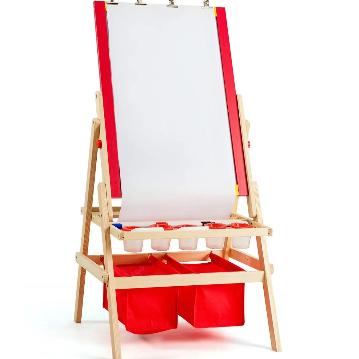 3 in 1 Kinder Staffelei Kindertafel doppelseitig Whiteboard & Kreidetafel 52,5x51,5x106,5 cm
