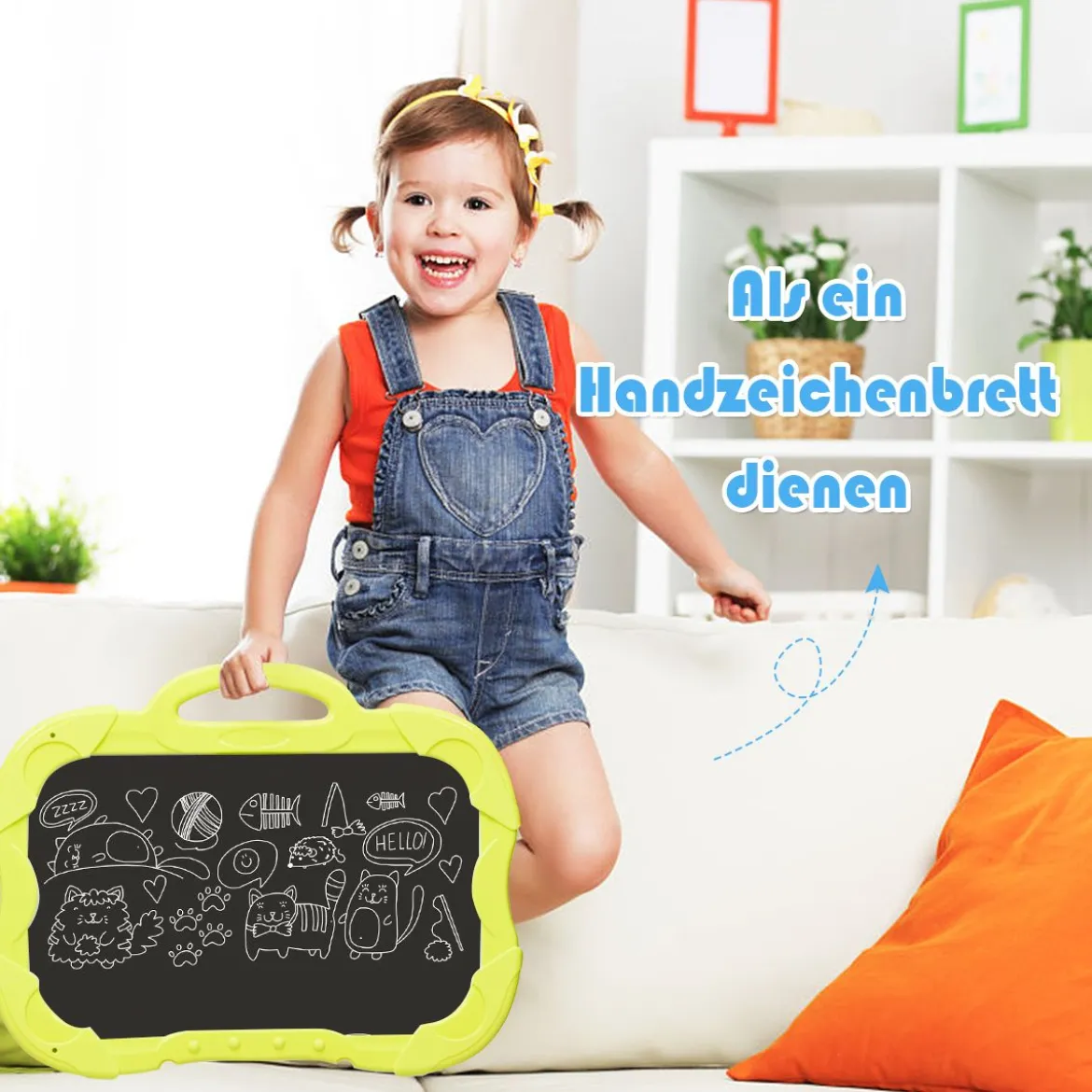 3 in 1 Kinder Staffelei Kindertafel doppelseitig Standtafel magnetisch Zeichentafel Whiteboard & Tafel mit Malzubehör und Ablagefach