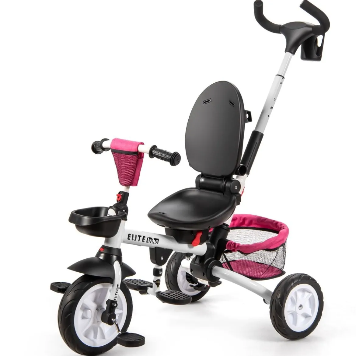 6-in-1 Kinderwagen mit Dach & Sicherheitsgurt für Kinder im Alter von 12 - 50 Monaten Rosa