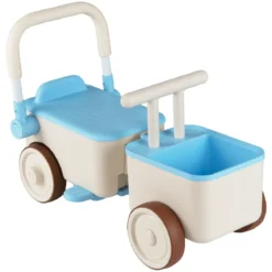 3 in 1 Kinderwagen mit Rollen Schiebe-Zieh-Lauflernwagen mit Stauraum & Klappbarem Griff