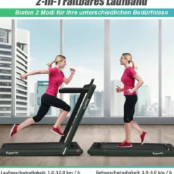 2 in 1 Klappbares Laufband 2,25 HP Tragbares Elektrisches Laufband