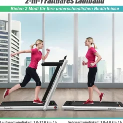 2 in 1 Klappbares Laufband 2,25 HP Tragbares Elektrisches Laufband