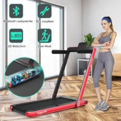 2 in 1 Klappbares Laufband 2,25 HP Tragbares Elektrisches Laufband