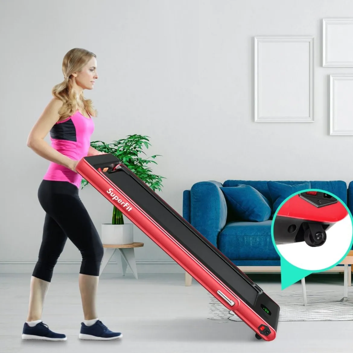 2 in 1 Klappbares Laufband 2,25 HP Tragbares Elektrisches Laufband