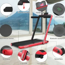 2 in 1 Klappbares Laufband 2,25 HP Tragbares Elektrisches Laufband