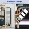 2-in-1 Klappkarre & Leiter Aluminium 3-Stufen Hocker mit rutschfesten Pedalen Schwerlast tragbarer Sackkarren Silber