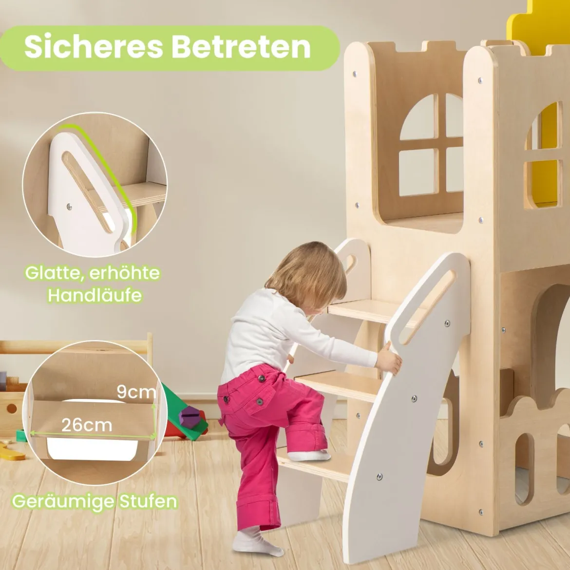 7-in-1 Kleinkind-Rutsche mit Kletterleiter Basketballkorb Tunnel & Stauraum Kinder Rutsche Bunt