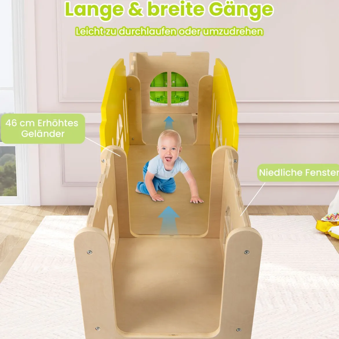 7-in-1 Kleinkind-Rutsche mit Kletterleiter Basketballkorb Tunnel & Stauraum Kinder Rutsche Bunt