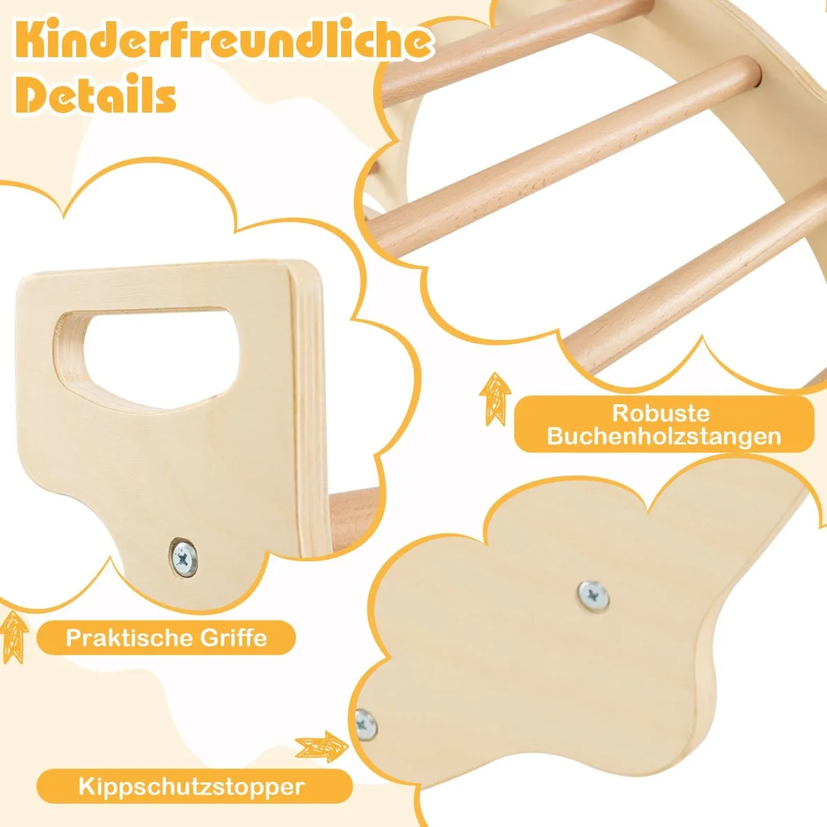 8 in 1 Kletterbogen mit Aufbewahrungsbox Klettergerüst zum Klettern Wippen Krabbeln 80 x 47 x 41 cm