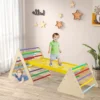 3 in 1 Kletterspielzeug Set mit Kletterdreieck & Leiter & Rutsche Klettergerüst Bunt