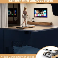 2 in 1 Laufband 2,25HP Walking Pad unter dem Schreibtisch 1-6km/h mit Fernbedienung tragbar 120 x 54 x 13 cm