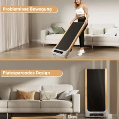 2 in 1 Laufband 2,25HP Walking Pad unter dem Schreibtisch 1-6km/h mit Fernbedienung tragbar 120 x 54 x 13 cm