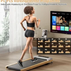 2 in 1 Laufband 2,25HP Walking Pad unter dem Schreibtisch 1-6km/h mit Fernbedienung tragbar 120 x 54 x 13 cm