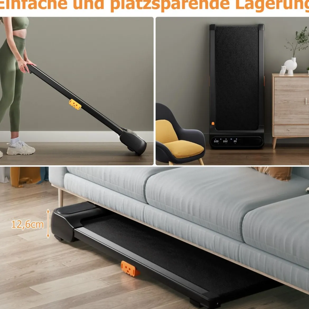 2 in 1 Laufband Unter dem Schreibtisch mit Uhrähnlicher Fernbedienung & LED-Anzeige