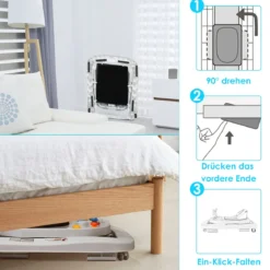 2-in-1 Lauflernhilfe mit 3 Einstellbaren Höhen & 360° drehbaren Rädern Weiß + Grau