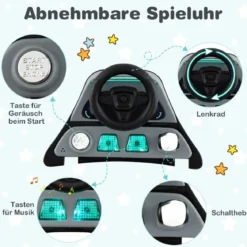 6 in 1 Lauflernhilfe mit Verstellbarer Höhe & Geschwindigkeit Klappbarer Lauflernwagen