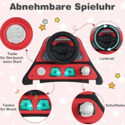 6 in 1 Lauflernhilfe mit Verstellbarer Höhe & Geschwindigkeit Klappbarer Lauflernwagen