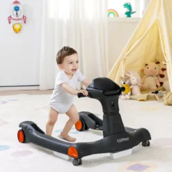 2 in 1 Lauflernwagen Klappbarer Lauflernwage Schwarz/Grün/Grau/Orange/Schwarz+ Weiß