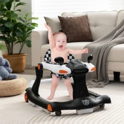 2 in 1 Lauflernwagen Klappbarer Lauflernwage Schwarz/Grün/Grau/Orange/Schwarz+ Weiß