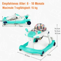 2 in 1 Lauflernwagen Klappbarer Lauflernwage Schwarz/Grün/Grau/Orange/Schwarz+ Weiß