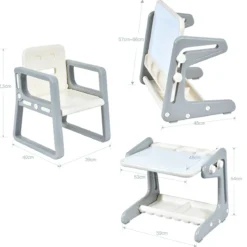 2 in1 Magnetische Maltafel&Zeichentisch mit Hocker Kinderschreibtisch Sitzgruppe