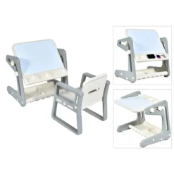 2 in1 Magnetische Maltafel&Zeichentisch mit Hocker Kinderschreibtisch Sitzgruppe