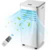 4 in 1 mobile Klimaanlage Kühlen&Ventilieren&Entfeuchten Klimagerät mit Abluftschlauch 7000BTU Weiß