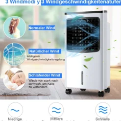 3 in 1 Mobiler Ventilator Luftkühler 75W / 8L Tank / 7,5H Timer / Fernbedienung