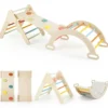 3 in 1 Montessori Klettersset aus Holz Spielset für Kinder ab 1 Jahr Klettergerüst Set Bunt