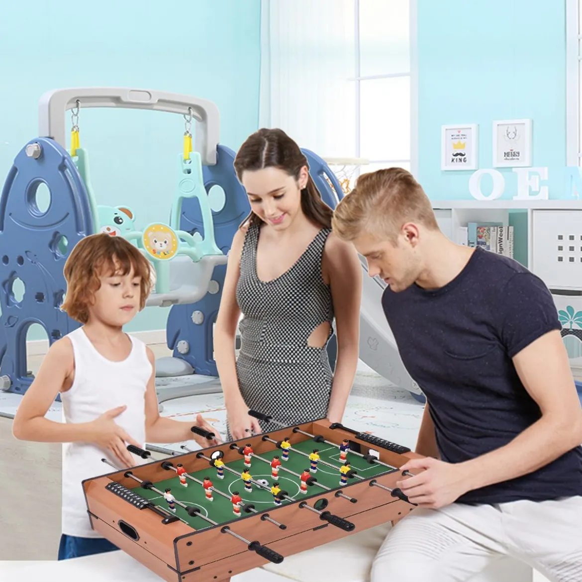 4 in 1 Multifunktionsspieltisch Multispieltisch Multigame Tischfußball Billard Tischtennis Hockey