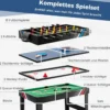 4 in 1 Multispieltisch mit Tischkicker & Poolbillard & Airhockey & Tischtennis Arcade Spielset