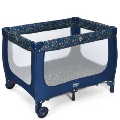 2 in 1 Reisebett & Laufstall Klappbar Kinderbett 125 x 65 x 76 cm Blau