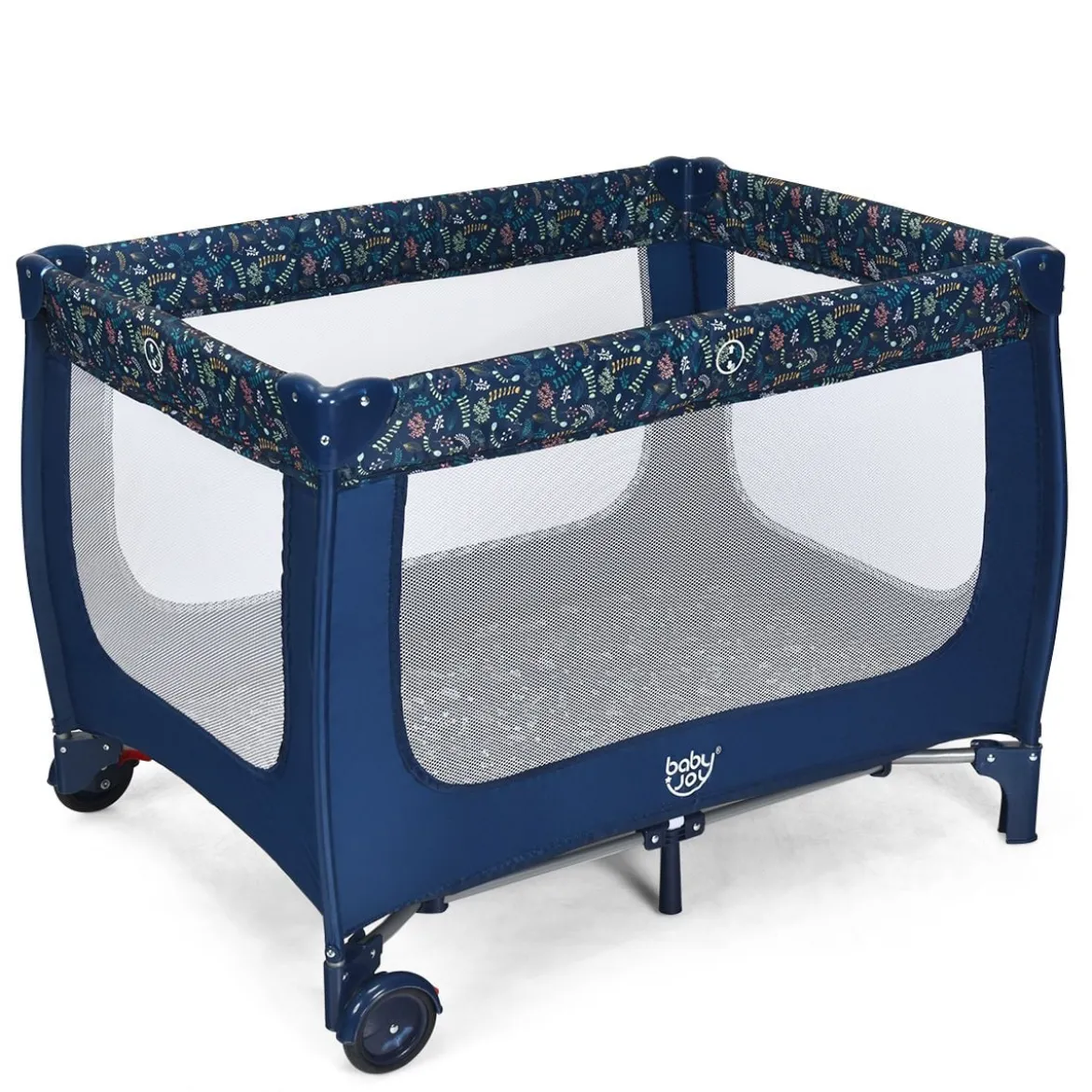 2 in 1 Reisebett & Laufstall Klappbar Kinderbett 125 x 65 x 76 cm Blau