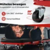 2 in 1 Rollbrett Werkstatt Montagerollbrett mit 6 Rollen & gepolstertem Sitz bis 150 kg Belastbar Schwarz