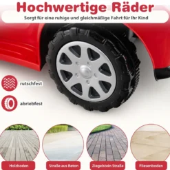 3-in-1 Rutschauto mit Schiebestange Rutschfahrzeug Schiebauto mit Stauraum Rutscher Auto Rot
