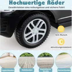 3-in-1 Rutschauto mit Schiebestange Rutschfahrzeug mit Abnehmbarem Griff Rutscher Auto Schwarz