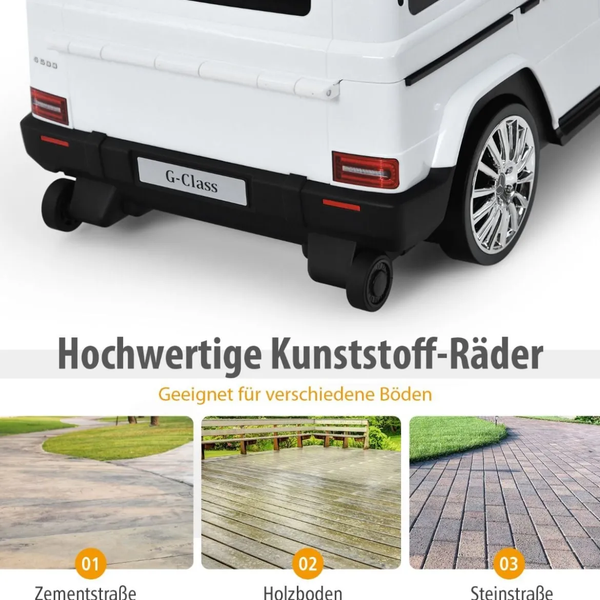 2 in 1 Rutschauto und Kinderkoffer mit klappbarem Griff 60 x 31 x 26 cm Weiß