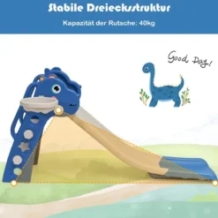 3 in 1 Rutsche für Kinder Set mit extra langer Rutsche 132 x 61 x 67 cm Blau